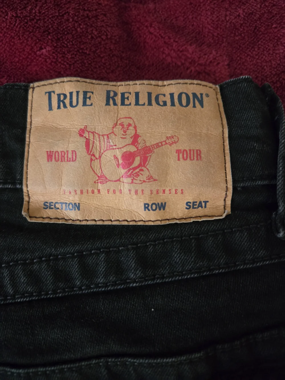 True Religion Ricky Jeans Mens 34 X 30 Black Relaxed Straight Flap Pocket Denim